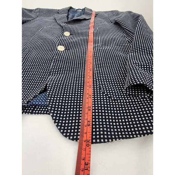 Navy & White Gingham Check Blazer Jacket - Picture 15 of 16